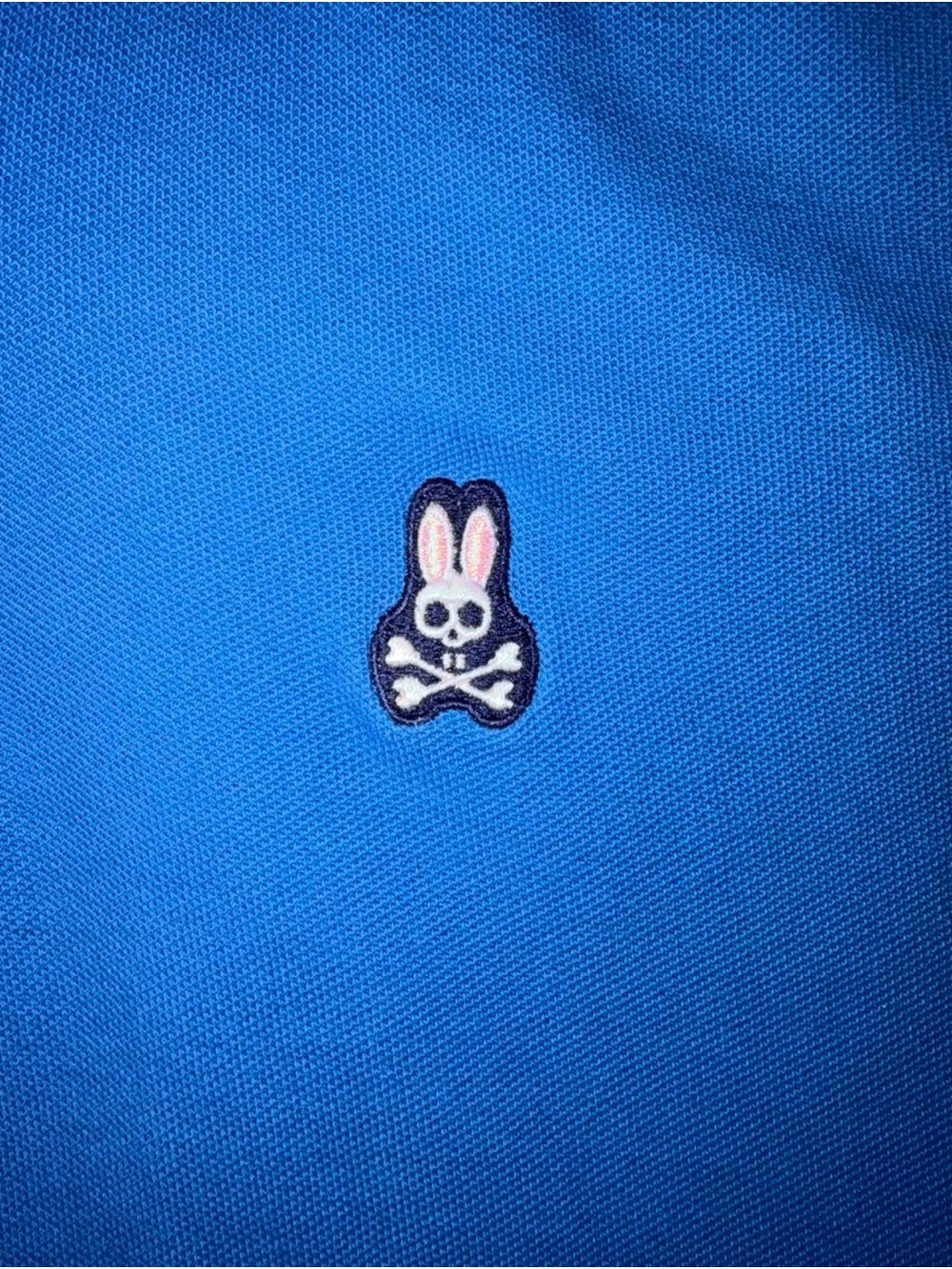 Psycho Bunny by Robert Godley Men's Blue Polo with Embroidered Bunny